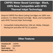 Load image into Gallery viewer, Coding Cartridge - CMP95 (Black) - Water Based